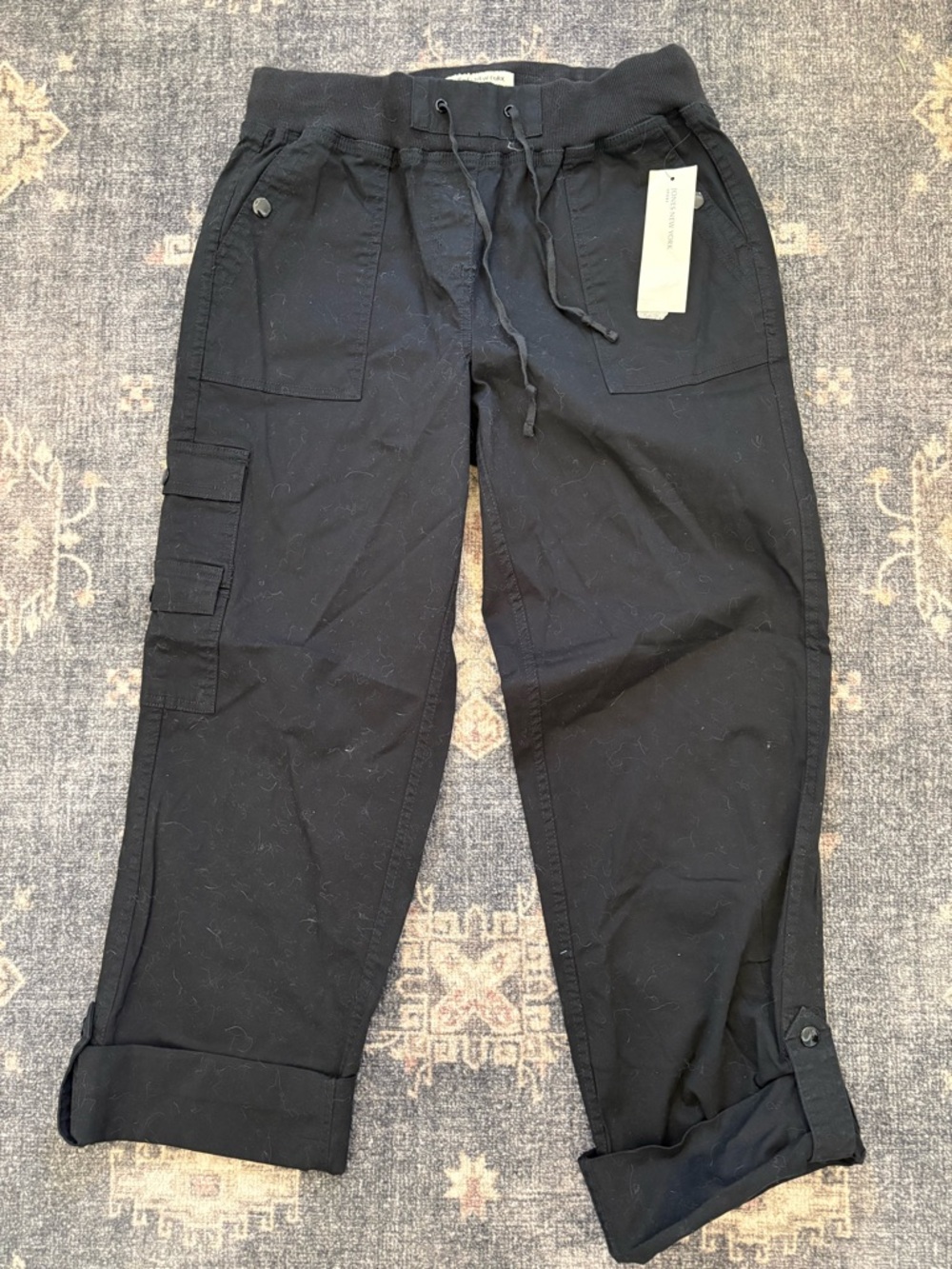 Jones New York Black Cargo Jogger Pants